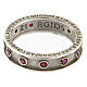 Agios rosary ring, rhodium-plated 925 silver, ruby red rhinestones s3