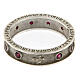 Agios rosary ring, rhodium-plated 925 silver, ruby red rhinestones s4