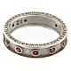 Bague chapelet Benedictus argent 925 rhodié zircons rubis s5