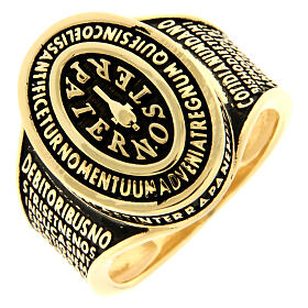 Our Father ring gold-plated burnished 925 silver Agios