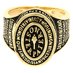 Our Father ring gold-plated burnished 925 silver Agios