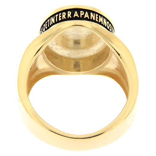 Our Father ring gold-plated burnished 925 silver Agios 3