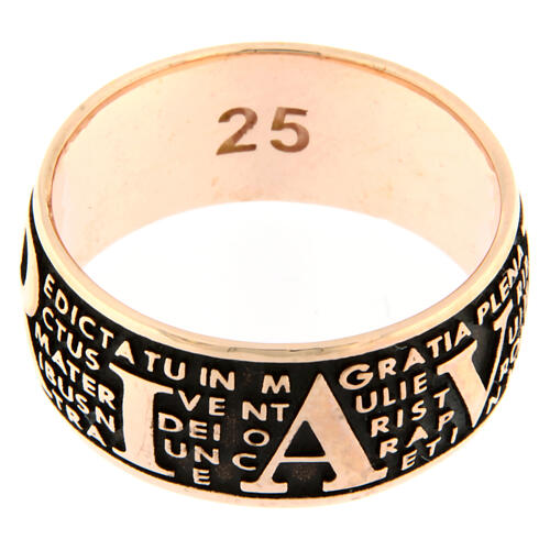 Anello Agios mater rosé brunito argento 925 4