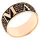 Benedictus mater rose burnished ring in 925 silver s1