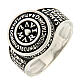Anello Agios Ave Maria rodiato brunito argento 925 s1