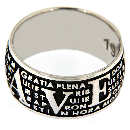 Gebetsring von Benedictus, Mater, 925er Silber, rhodiniert, brüniert 3