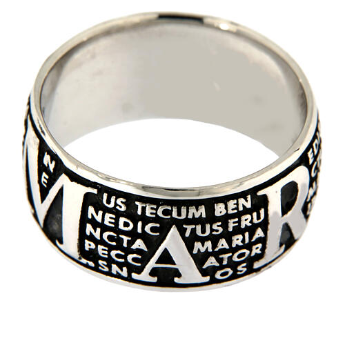 Bague Benedictus Mater argent 925 rhodié bruni 4