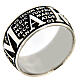 Anello Benedictus mater rodiato brunito argento 925 s1