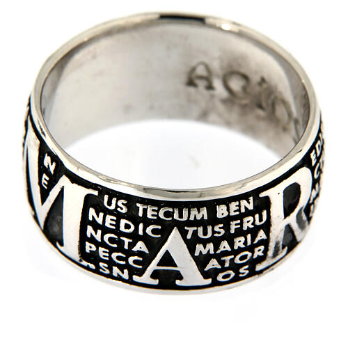 Agios mater rhodium-plated burnished 925 silver ring 2