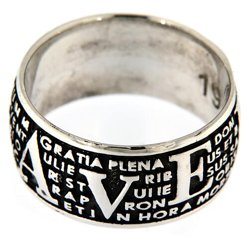 Agios mater rhodium-plated burnished 925 silver ring 3