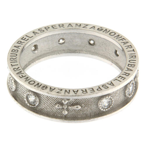 Rosenkranzring von Agios, 925er Silber, rhodiniert, weiße Zirkone 6