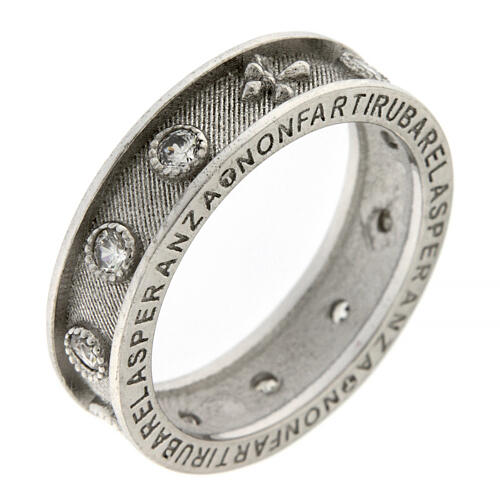 Rosenkranzring von Benedictus, 925er Silber, rhodiniert, weiße Zirkone 4