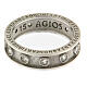 Agios rosary ring, rhodium-plated 925 silver, white rhinestones s3