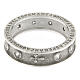 Benedictus rosary ring, rhodium-plated 925 silver, white rhinestones s5
