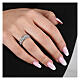 Bague chapelet rhodié zircons blancs Benedictus argent 925 s2