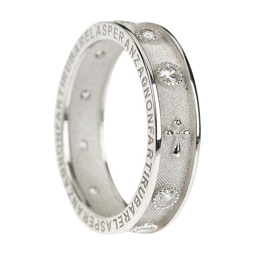 Anel terço Agios zircões brancos prata 925 rodinada 3