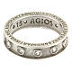 Agios finger rosary ring 925 silver rhodium white zircon s5