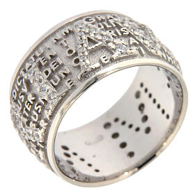 Anillo mater rodiado zircones blancos Benedictus plata 925