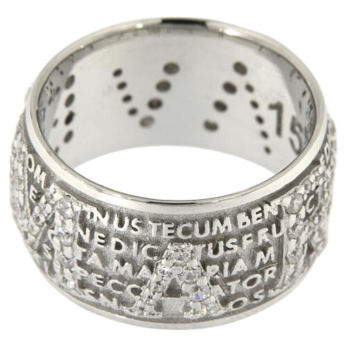 Bague Mater rhodié zircons blancs Benedictus argent 925 3