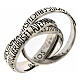 Three rings in one with Ave Maria, burnished rhodium-plated 925 silver, Agios Gioielli s1
