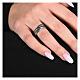 Three rings in one with Ave Maria, burnished rhodium-plated 925 silver, Agios Gioielli s2
