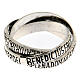 Three rings in one with Ave Maria, burnished rhodium-plated 925 silver, Agios Gioielli s3