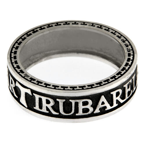 Anillo rodiado Benedictus bruñido Plata 925 esperanza 3