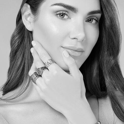 Anello rodiato Benedictus brunito Argenti 925 speranza 4