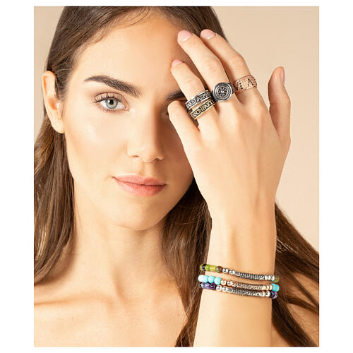 Rhodium-plated Hope ring Agios burnished 925 silver 4