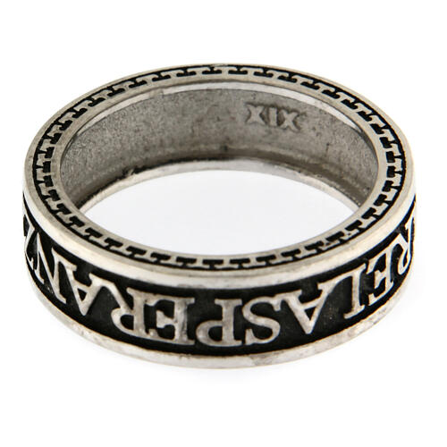 Rhodium-plated Hope ring Agios burnished 925 silver 7