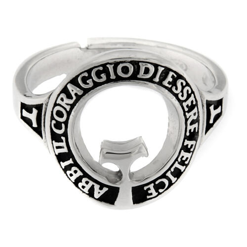 Beatitudinem ring, burnished rhodium-plated 925 silver, Benedictus 3