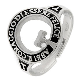 Anillo beatitudinem rodiado bruñido plata 925 Benedictus