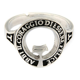 Agios Beatitudinem ring rhodium-plated burnished 925 silver