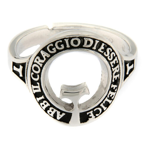 Agios Beatitudinem ring rhodium-plated burnished 925 silver 3