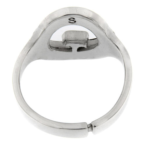 Benedictus Beatitudinem ring rhodium-plated burnished 925 silver 4