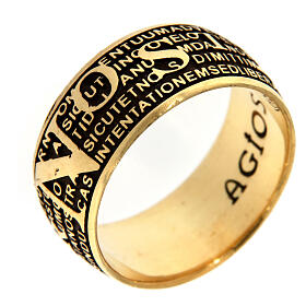 Anillo pater dorado bruñido Agios plata 925