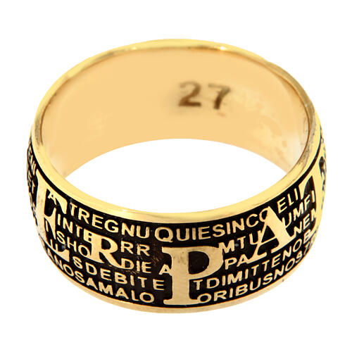 Anello pater dorato brunito Benedictus argento 925  4