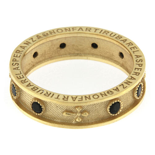 Rosenkranzring von Benedictus, 925er Silber, vergoldet, schwarze Zirkone 3