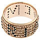 Anillo mater rosado Benedictus zircones negros plata 925 s3