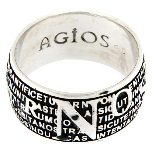 Pater ring by Agios, burnished rhodium-plated 925 silver 5