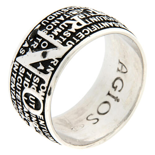 Pater ring by Agios, burnished rhodium-plated 925 silver 1