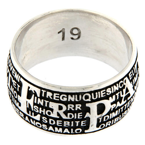 Anillo Agios pater rodiado bruñido plata 925 4