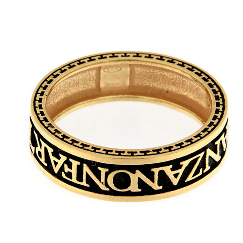 Benedictus Hope ring, burnished gold plated 925 silver 6