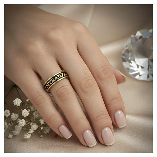 Anillo Benedictus placado oro bruñido plata 925 esperanza 2