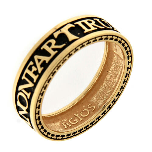 Anello Agios placcato in oro brunito argento 925 speranza 1