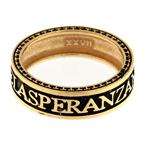 Anello Agios placcato in oro brunito argento 925 speranza 5