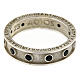 Agios rosary ring, rhodium-plated 925 silver, black rhinestones s3