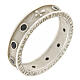 Agios rosary ring, rhodium-plated 925 silver, black rhinestones s1
