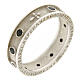 Agios rosary ring, rhodium-plated 925 silver, black rhinestones s4