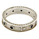 Agios rosary ring, rhodium-plated 925 silver, black rhinestones s6